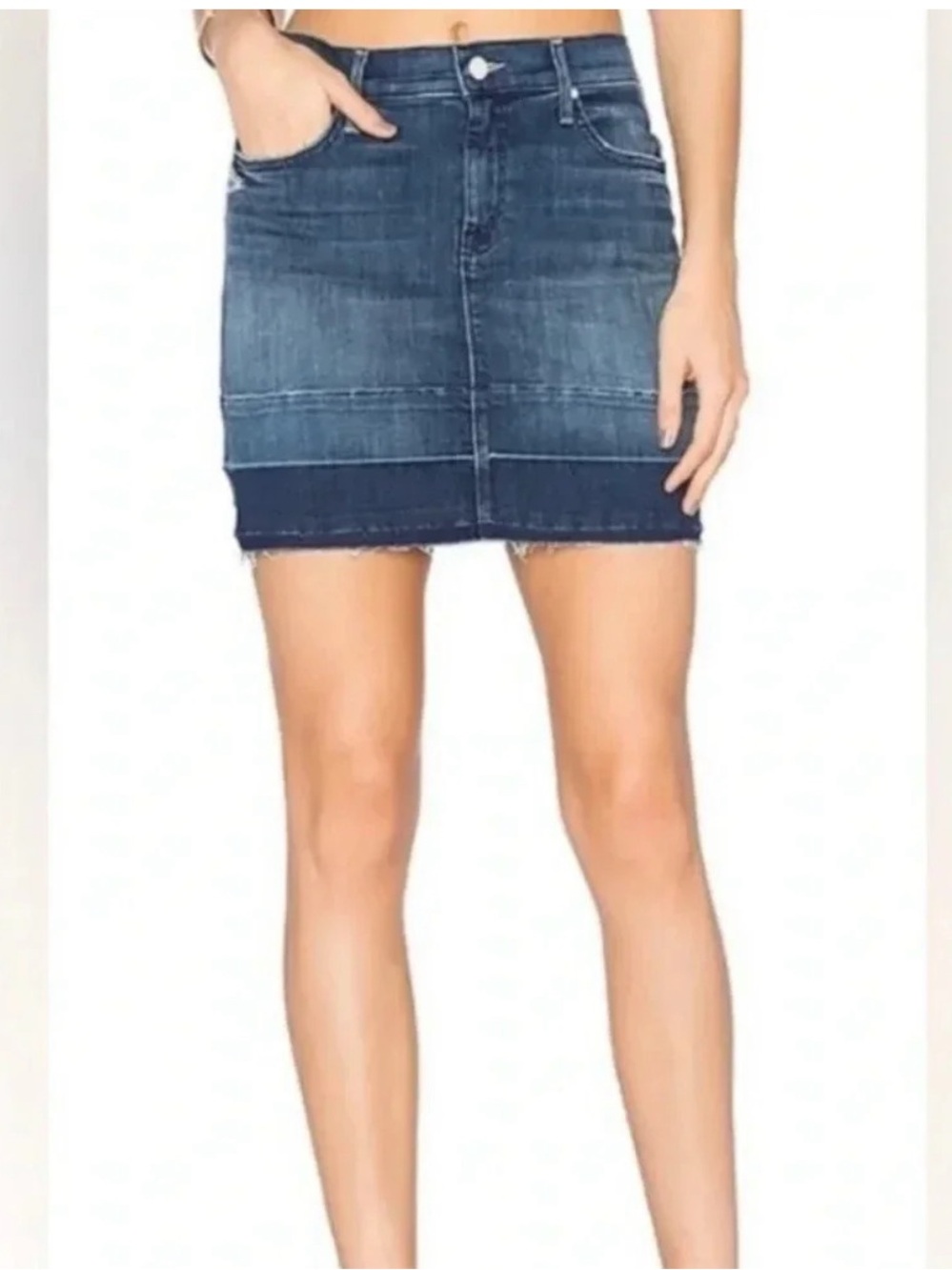 MOTHER Undone Hem Mini Skirt in Dark Graffiti Size 26